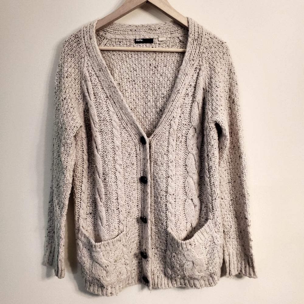 BDG Cable Knit Button Cardigan Size: S
